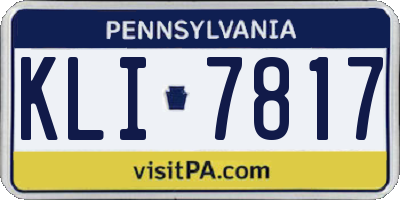 PA license plate KLI7817