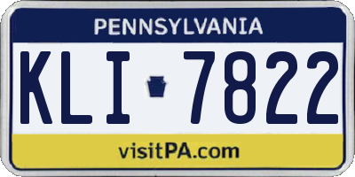 PA license plate KLI7822