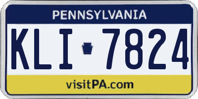 PA license plate KLI7824