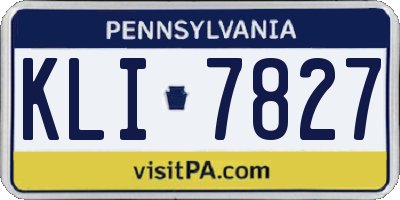 PA license plate KLI7827