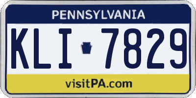 PA license plate KLI7829