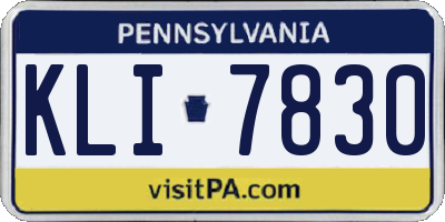 PA license plate KLI7830