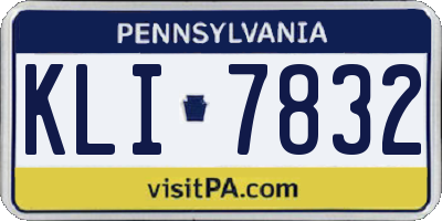 PA license plate KLI7832