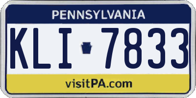 PA license plate KLI7833