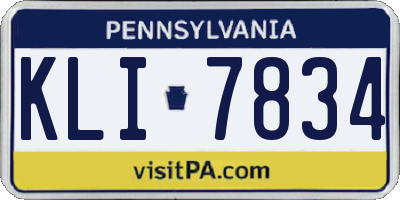 PA license plate KLI7834