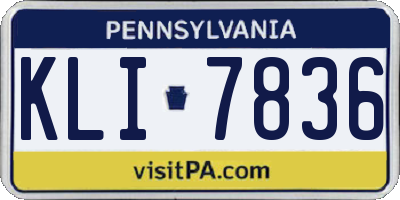 PA license plate KLI7836