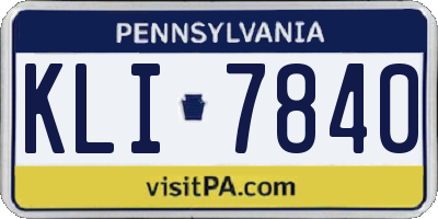PA license plate KLI7840