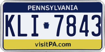 PA license plate KLI7843