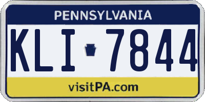 PA license plate KLI7844