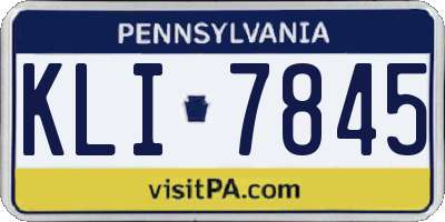 PA license plate KLI7845