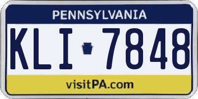 PA license plate KLI7848