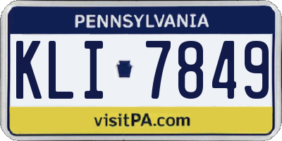 PA license plate KLI7849