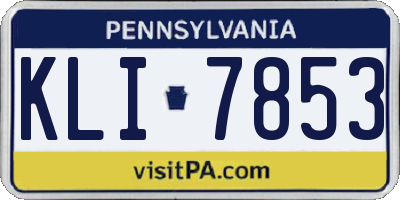 PA license plate KLI7853