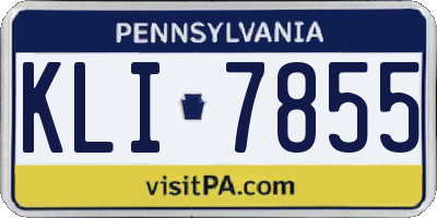 PA license plate KLI7855