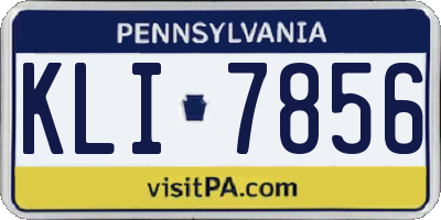 PA license plate KLI7856