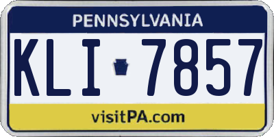 PA license plate KLI7857