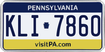 PA license plate KLI7860