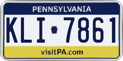 PA license plate KLI7861