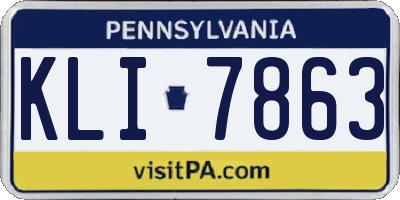 PA license plate KLI7863