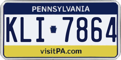 PA license plate KLI7864