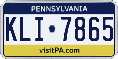 PA license plate KLI7865