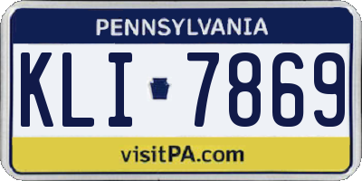 PA license plate KLI7869