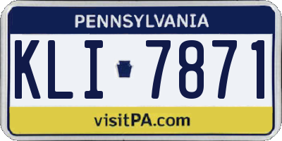 PA license plate KLI7871