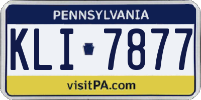 PA license plate KLI7877