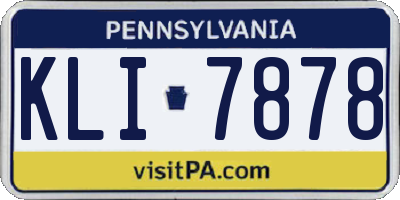 PA license plate KLI7878