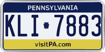 PA license plate KLI7883