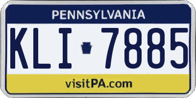 PA license plate KLI7885