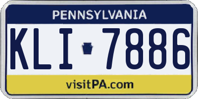 PA license plate KLI7886
