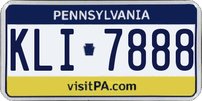 PA license plate KLI7888