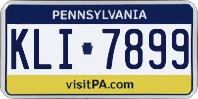 PA license plate KLI7899