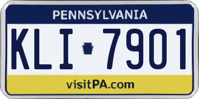 PA license plate KLI7901