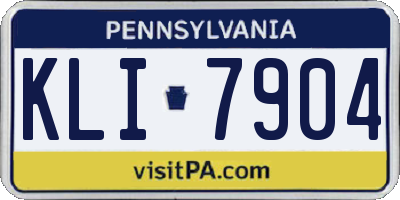PA license plate KLI7904