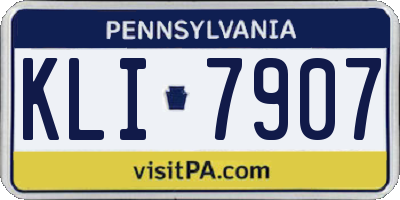 PA license plate KLI7907