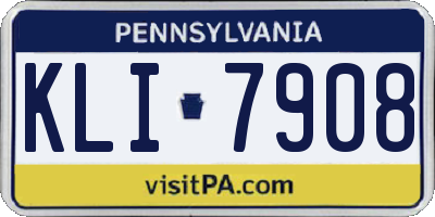 PA license plate KLI7908