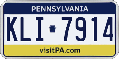 PA license plate KLI7914