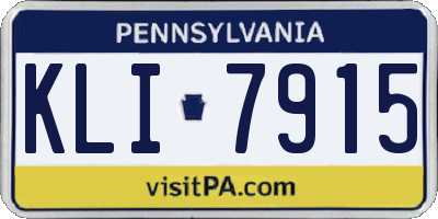 PA license plate KLI7915