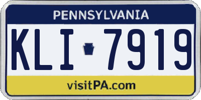 PA license plate KLI7919