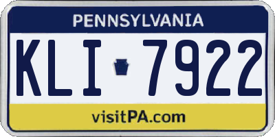 PA license plate KLI7922