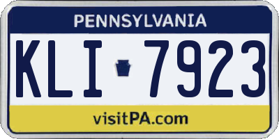 PA license plate KLI7923