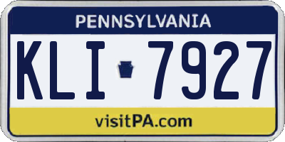 PA license plate KLI7927