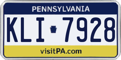 PA license plate KLI7928
