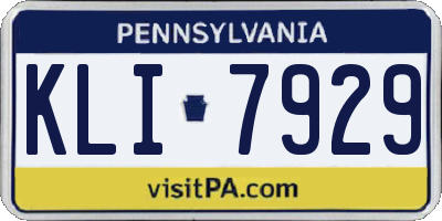PA license plate KLI7929
