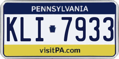 PA license plate KLI7933