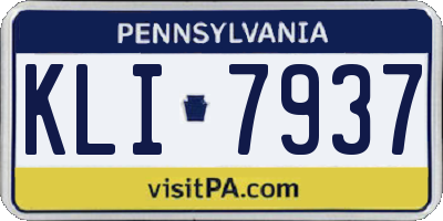 PA license plate KLI7937