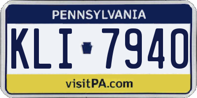 PA license plate KLI7940