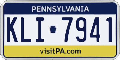 PA license plate KLI7941